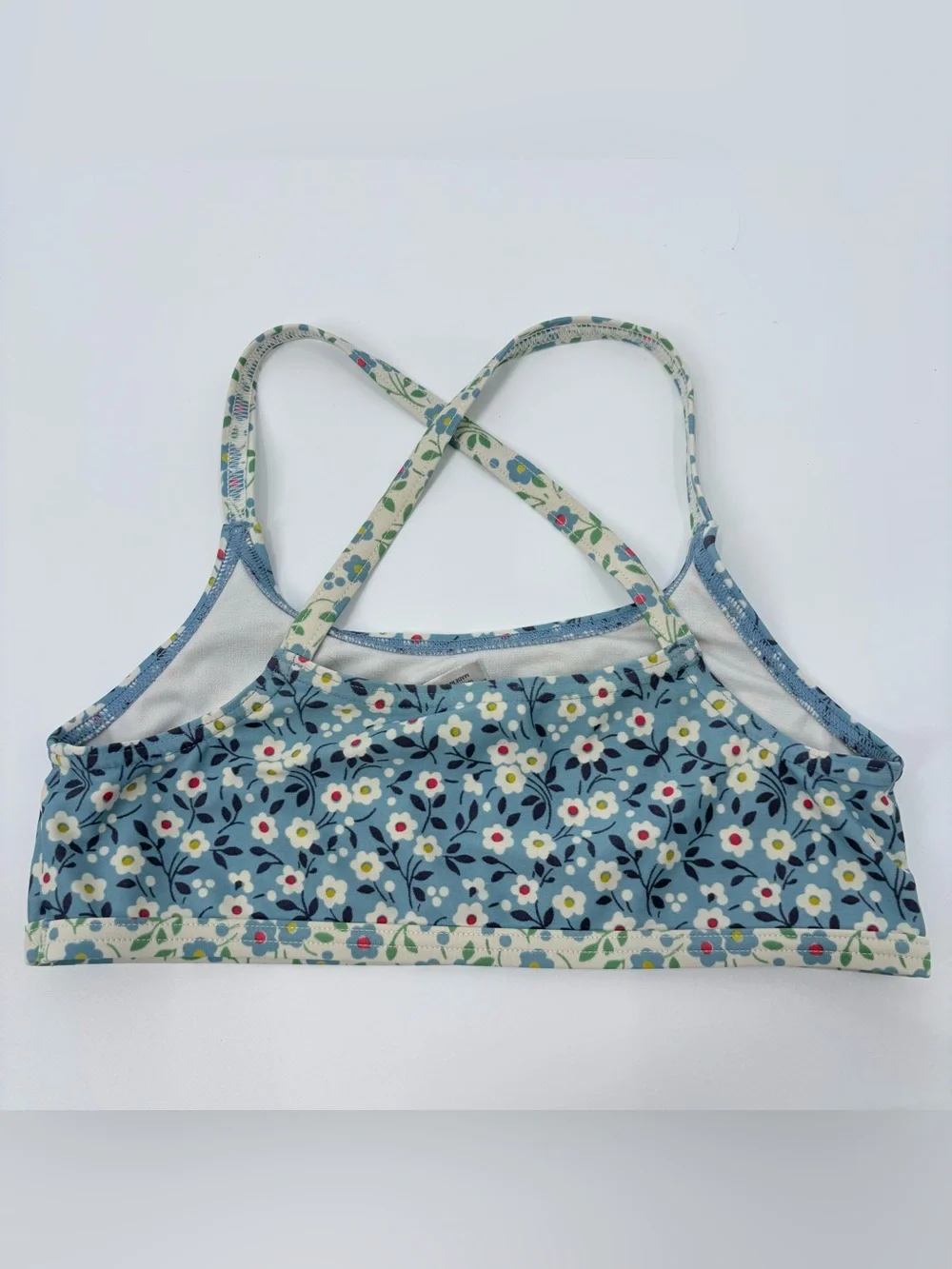 Mini Boden Sapphire Blue Meadow Floral Cross Back Bikini Set